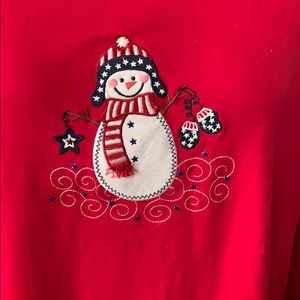 Patriotic snowman Christmas shirt